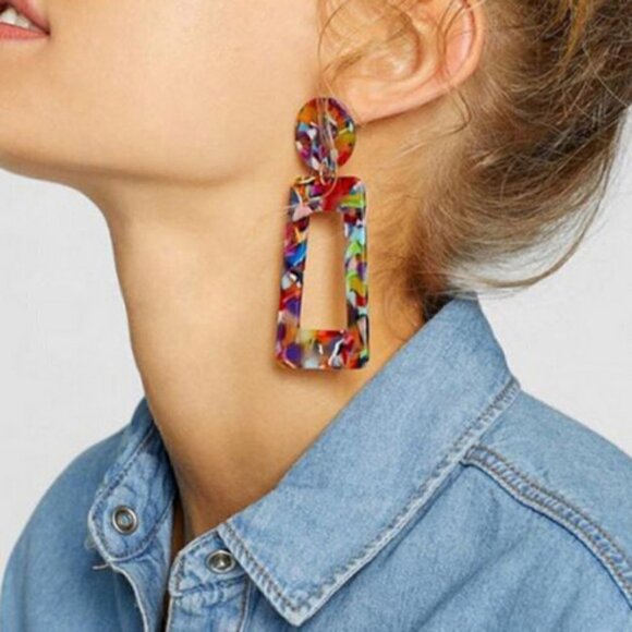 Boho Colorful Drop Earrings jewelry - Picture 1 of 5